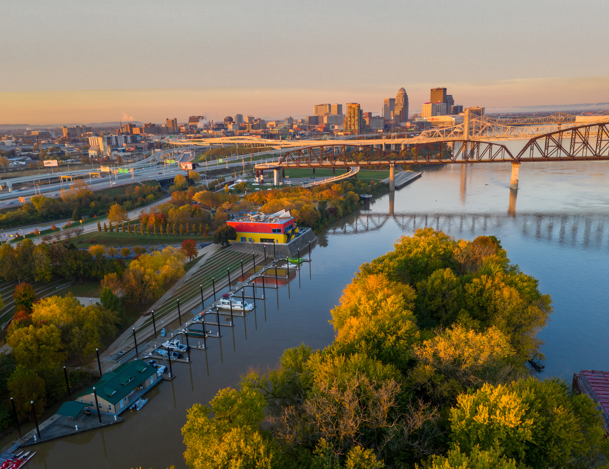 Waterfton Park at dusk